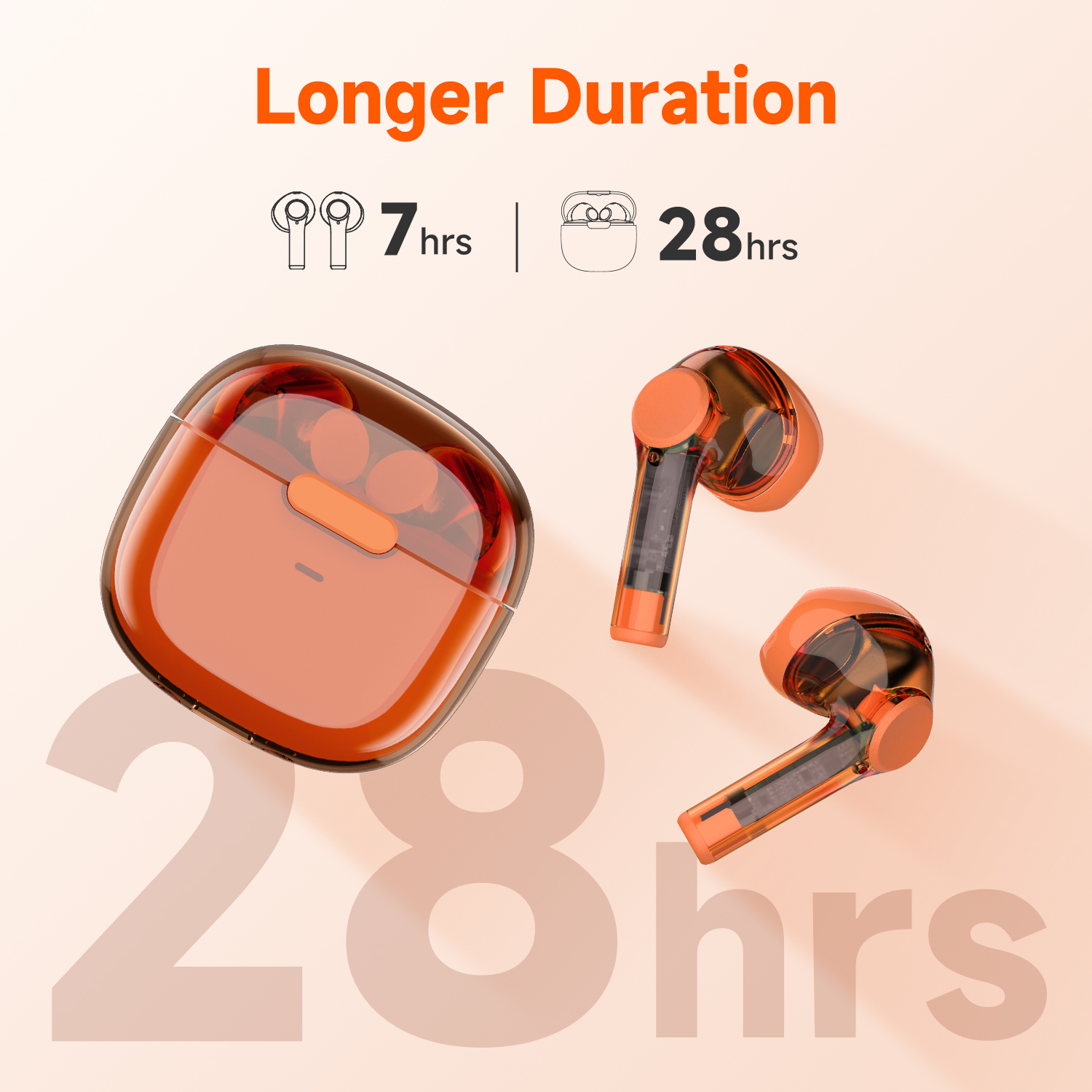 Truefree T3 Kabellose Ohrhörer, halboffene Bluetooth 5.3-Kopfhörer mit KI-Rauschunterdrückung für Anrufe, 28 Stunden Spielzeit, 13-mm-Treiber, 40-ms-Spielmodus, transparentes Design