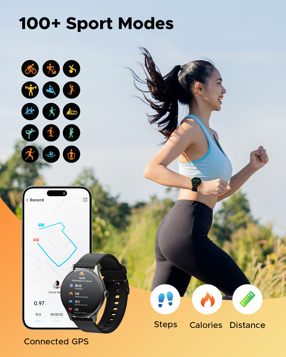 Truefree Watch GT2 Smartwatch mit Bluetooth-Anrufen, intelligenten Benachrichtigungen, Fitness-Tracker mit über 100 Sportmodi, Blutsauerstoff-, Herzfrequenz-, Schlaf-, Stress-Gesundheitsmonitor, DIY-Zifferblätter, IP68 wasserdicht