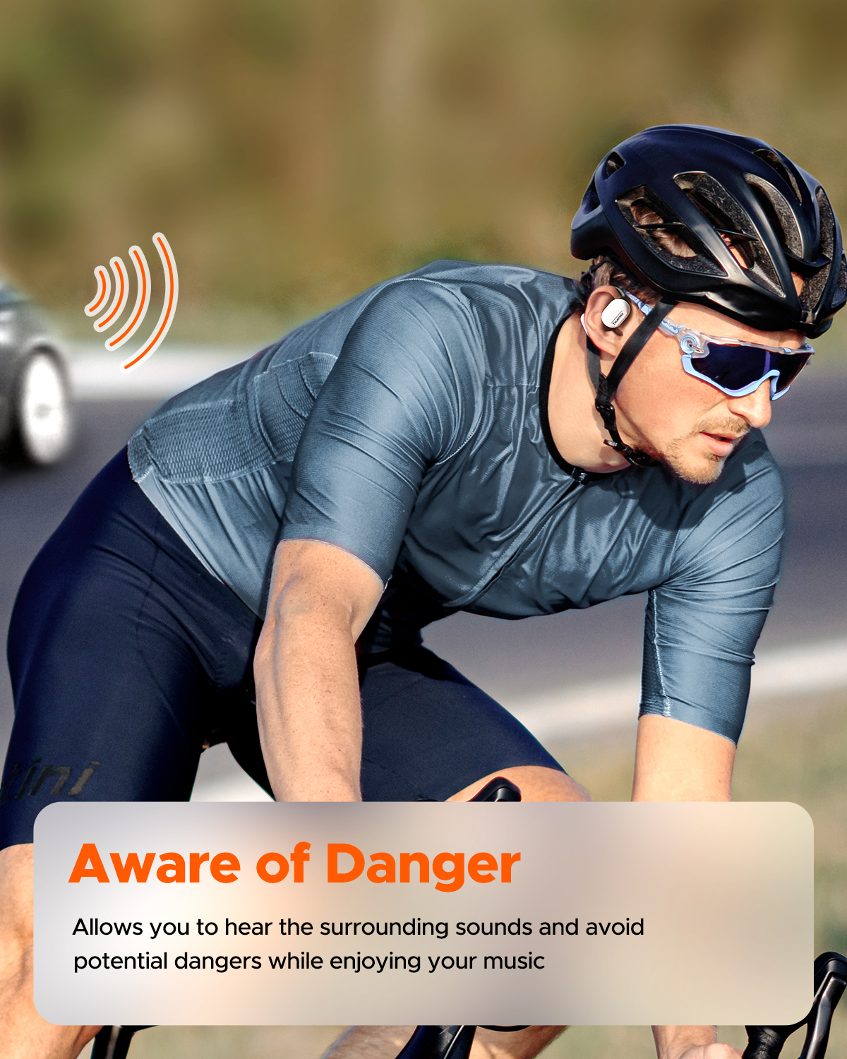 Truefree O1 Open-Ear-Kopfhörer, Bluetooth 5.3-Ohrhörer mit Ohrbügel, Over-Ear-Luftleitung für Sport, 4 Mikrofone für klare Anrufe, 45 Stunden Spielzeit, 16,2 mm verstärkter Bass, App-Steuerung – Weiß