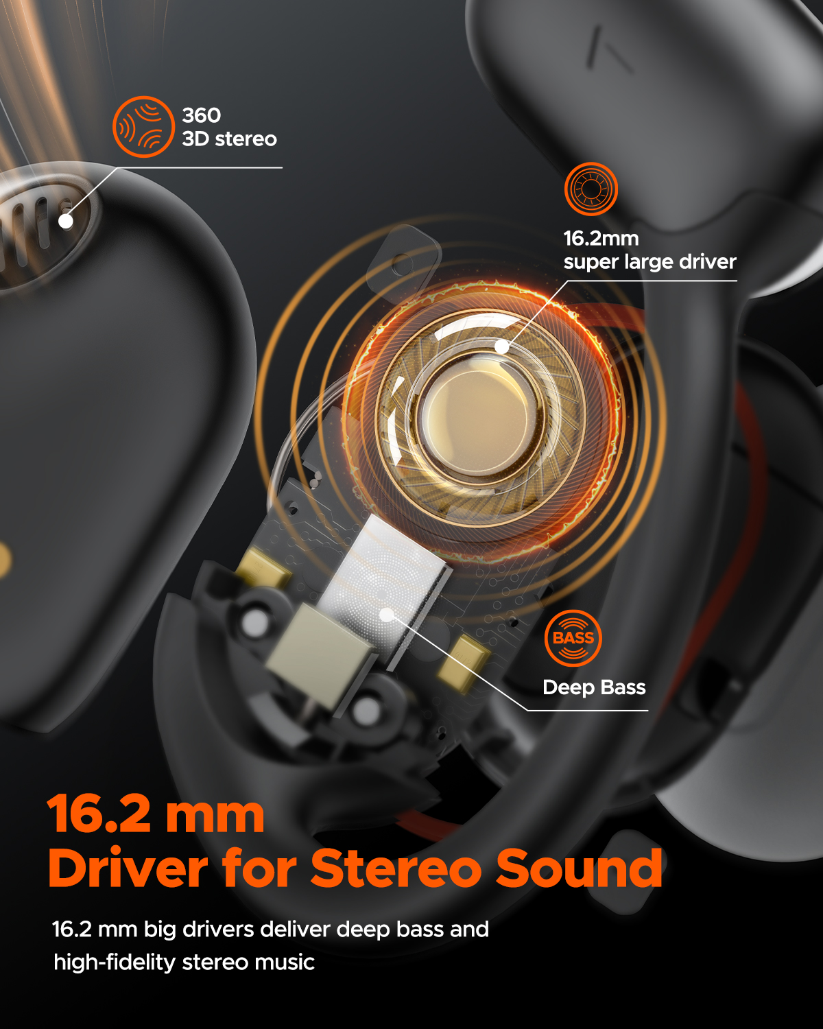 Truefree O1 Open-Ear-Kopfhörer, Bluetooth 5.3-Ohrhörer mit Ohrbügel, Over-Ear-Luftleitung für Sport, 4 Mikrofone für klare Anrufe, 45 Stunden Spielzeit, 16,2 mm verstärkter Bass, App-Steuerung – Weiß