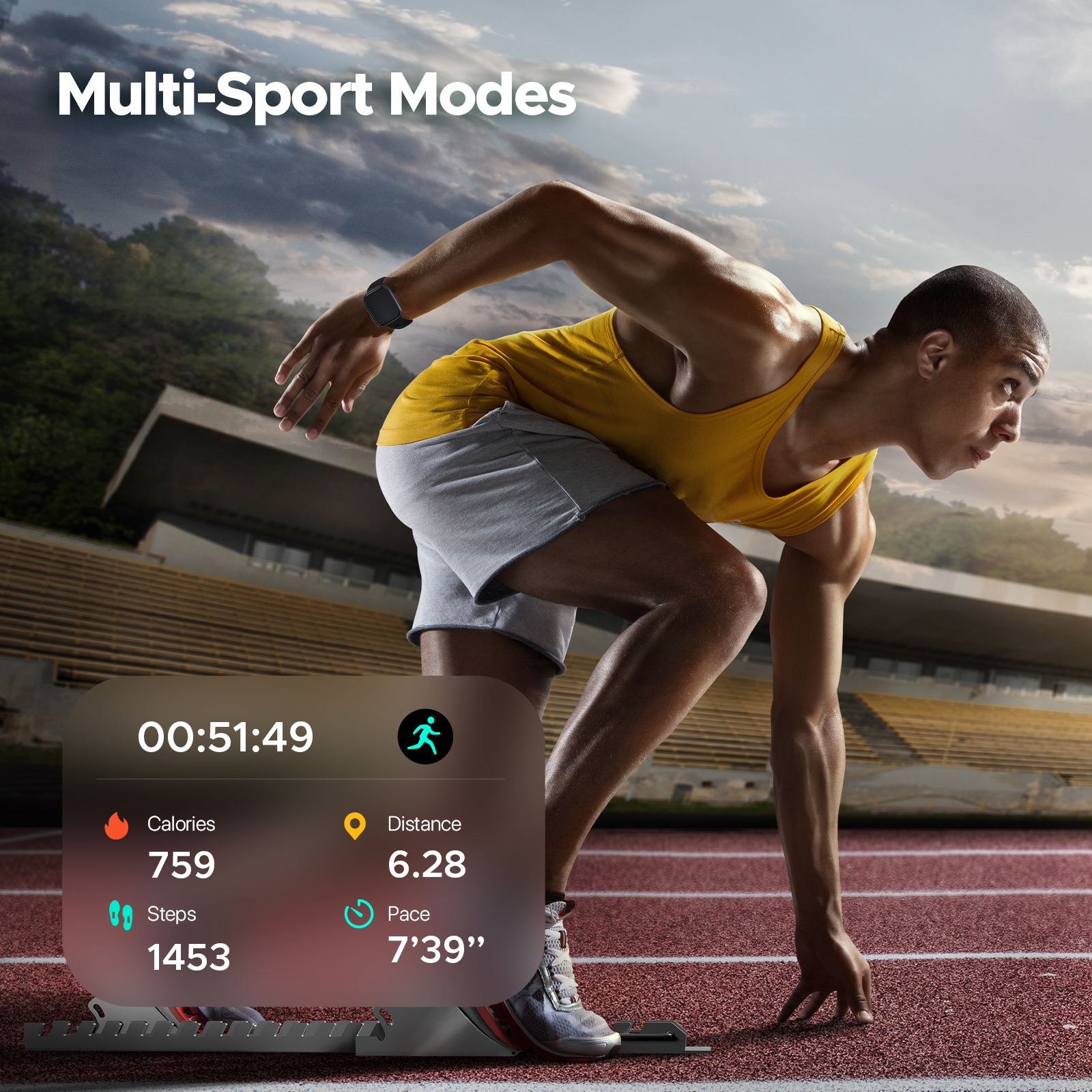 Truefree GT1 Smart Watch: 1,96-Zoll-Voll-Touchscreen, Herzfrequenz-, Schlafmonitor, IP68 wasserdicht, 24 Sportmodi, Schrittzähler, kompatibel mit Android/iOS.