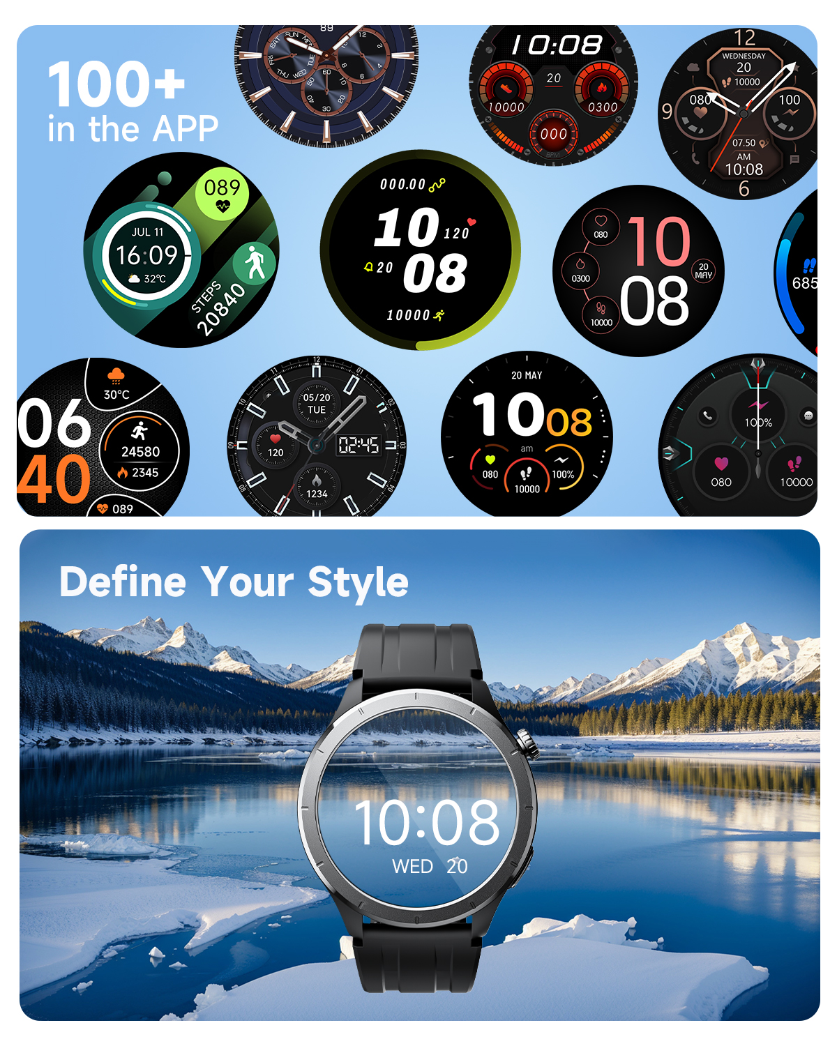 TRUEFREE Watch1 Smart Watch für Männer und Frauen, 1,53-Zoll-Fitnesstracker, Herzfrequenz-, SpO2-, Schlaf- und Stressmonitor, 127 Sportmodi, IP68 wasserdicht, Anruf- und Nachrichtenunterstützung für iPhone und Android