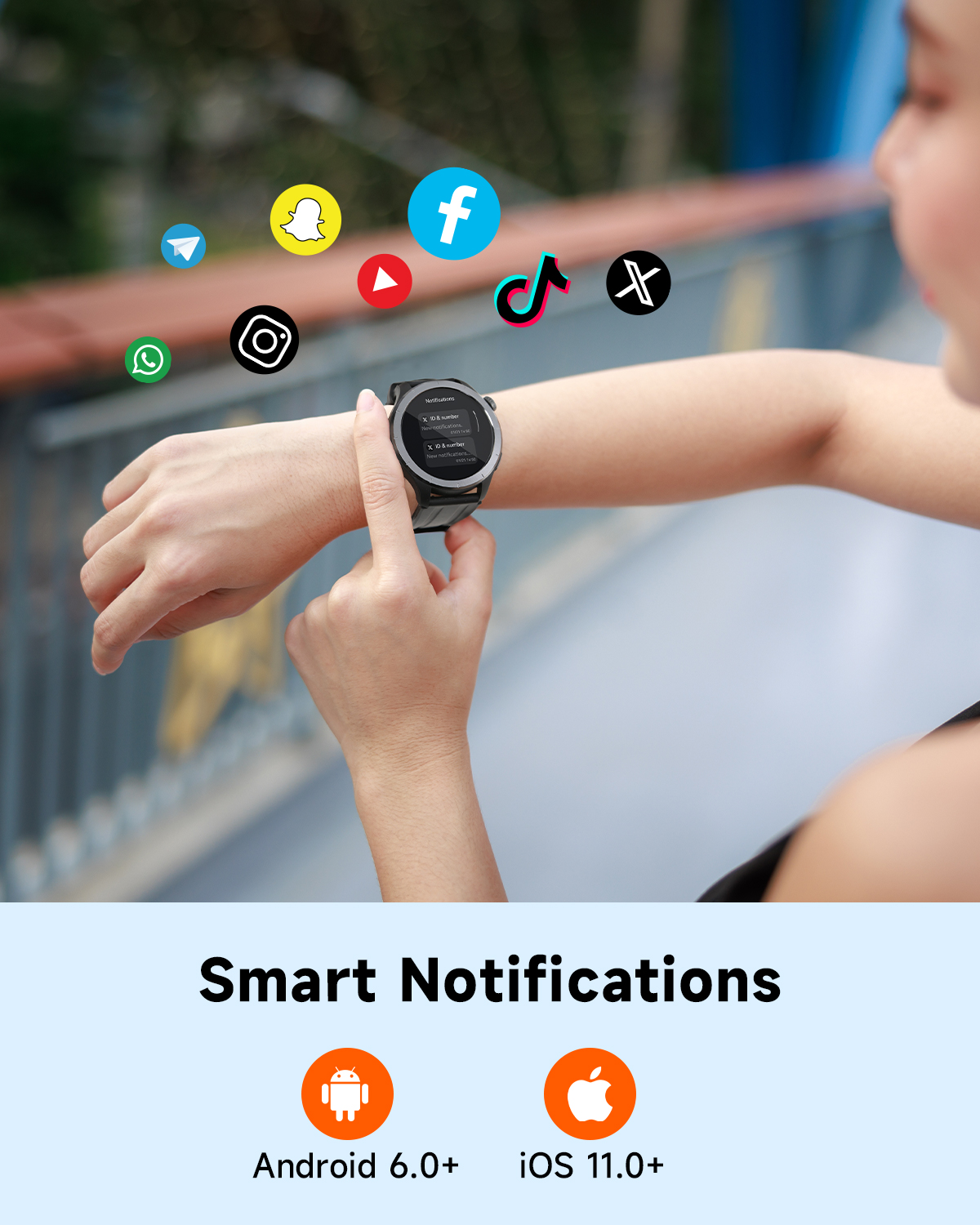 TRUEFREE Watch1 Smart Watch für Männer und Frauen, 1,53-Zoll-Fitnesstracker, Herzfrequenz-, SpO2-, Schlaf- und Stressmonitor, 127 Sportmodi, IP68 wasserdicht, Anruf- und Nachrichtenunterstützung für iPhone und Android