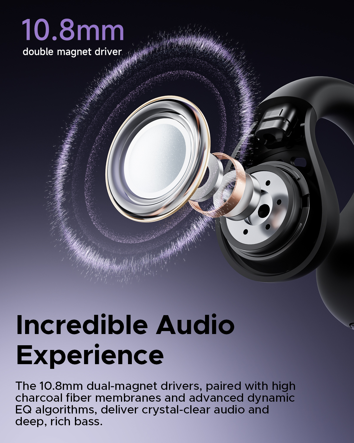 Truefree B1 Clip-On Kabellose Ohrhörer, Bluetooth 5.4, Räumlicher Klang, 10.8mm Treiber, 25H Wiedergabezeit, Klare Anrufe, Multipoint, App-Anpassbar