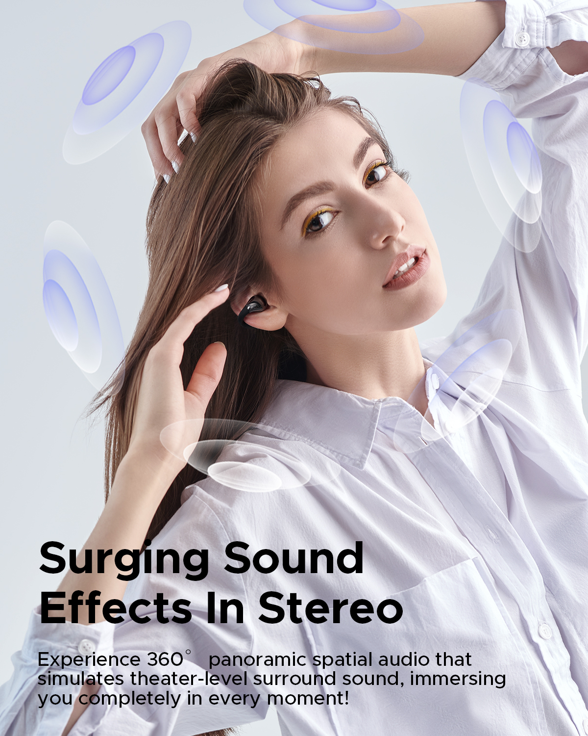 Truefree B1 Clip-On Kabellose Ohrhörer, Bluetooth 5.4, Räumlicher Klang, 10.8mm Treiber, 25H Wiedergabezeit, Klare Anrufe, Multipoint, App-Anpassbar