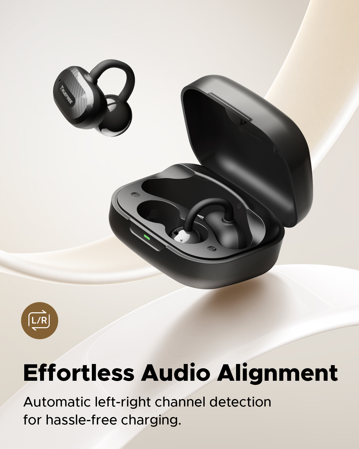 Truefree C10 Clip-On Kabellose Ohrhörer, Bluetooth 5.4, 12mm Treiber, Räumlicher Klang, 28H Spielzeit, IPX5, AI-ENC Anrufe, Dual-Verbindung, App-Anpassung