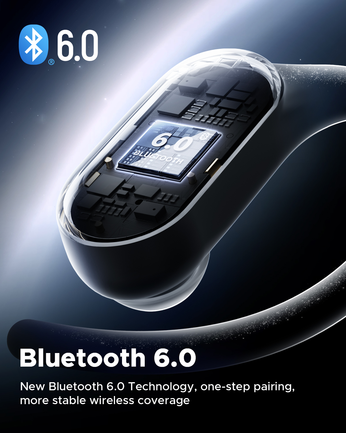 Truefree DS1 Offene Kopfhörer Kabellos Bluetooth 6.0 mit Ohrbügeln, Räumlicher Klang, 4 Mikrofone für klare Gespräche, 40h Spielzeit, Schnellladung, Multipoint, IPX5 für Sport, Fester Sitz