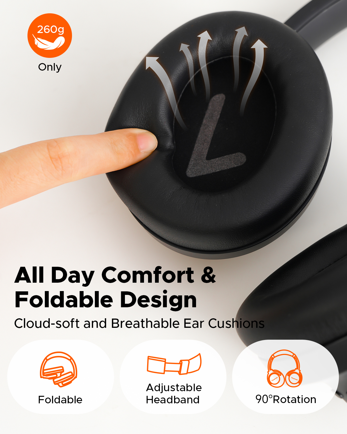 TRUEFREE HF-10 Bluetooth 6.0 Kopfhörer mit 40-mm-Treiber | 125H Akkulaufzeit, Hybrid Active Noise Cancelling, Anpassbare EQ